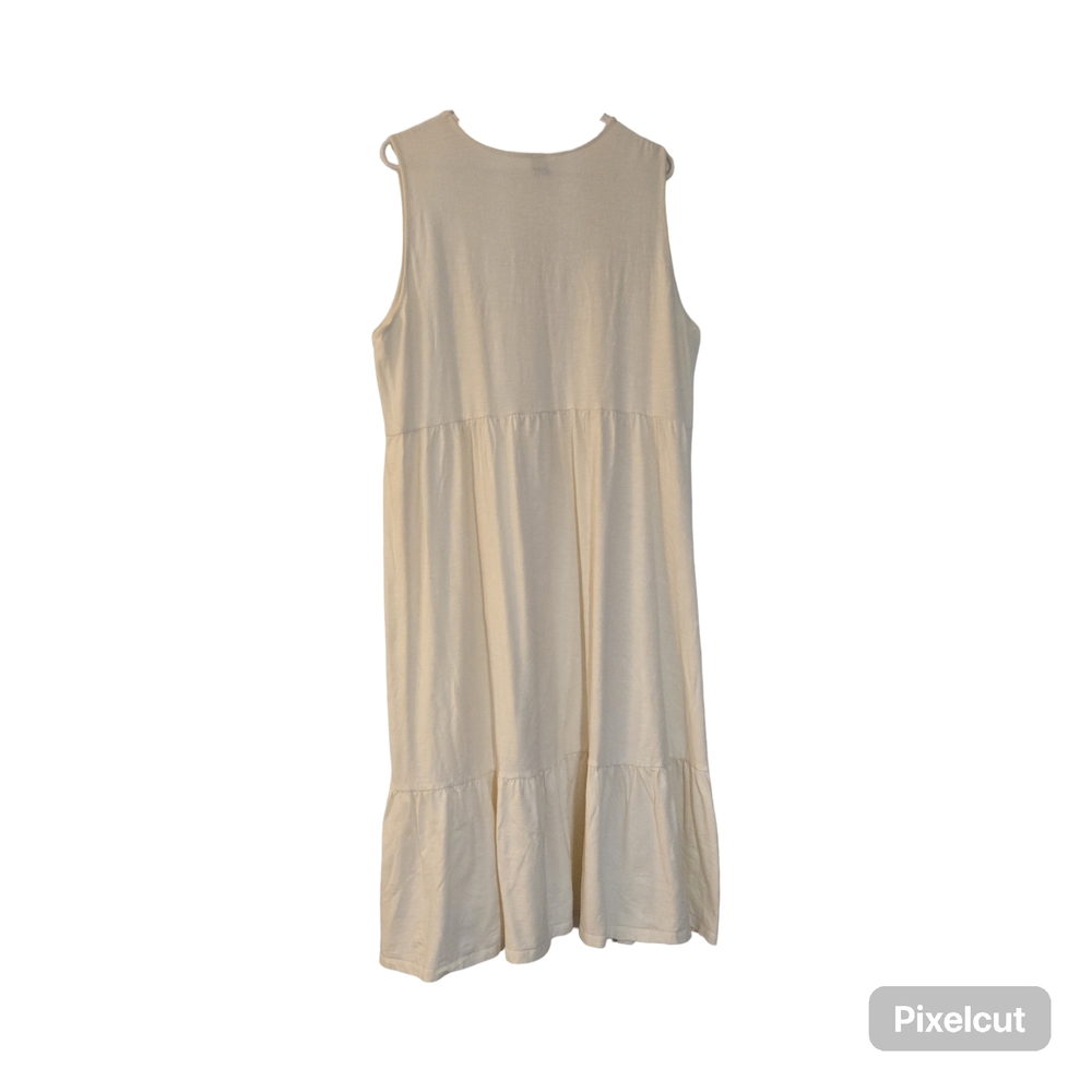 Old Navy Sleeveless Fit & Flare Tiered Slub-Knit Dress Creme De La Crem XXL - Picture 3 of 5
